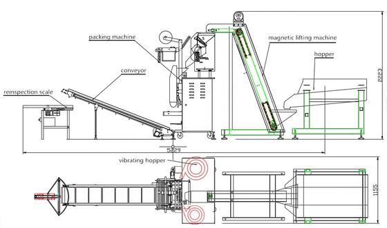 Máquina de embalagem automática de sacos de plástico para peças de hardware com precisão de preenchimento controlada por PLC